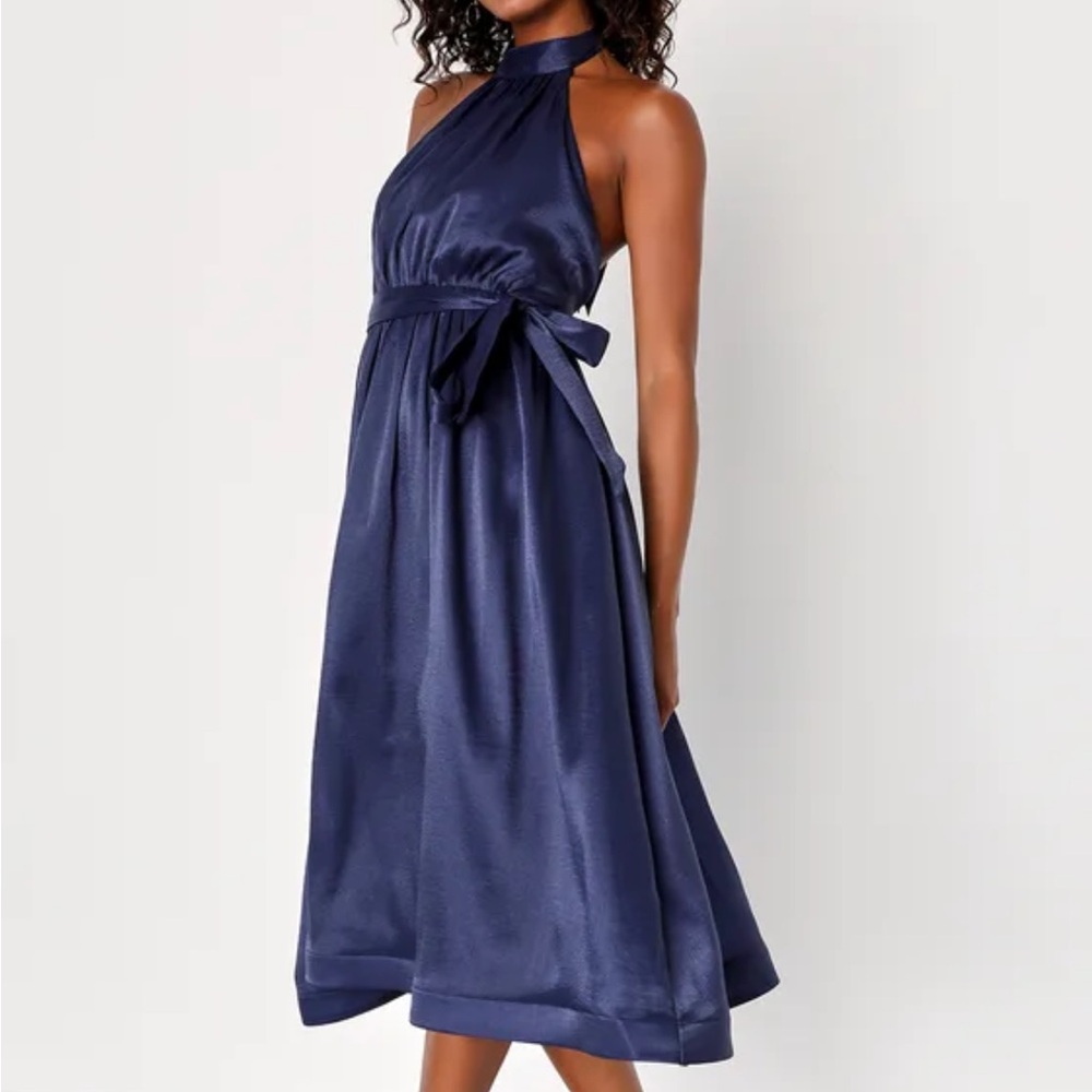 Lulus navy wedding guest dress - Picture 4 of 8